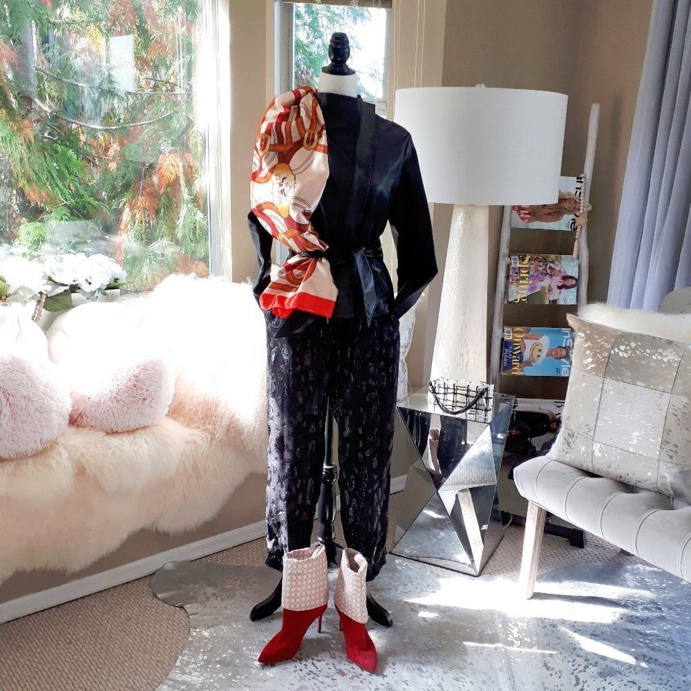 Bod & Christensen black & grey green off-centre zipper short leather jacket, M